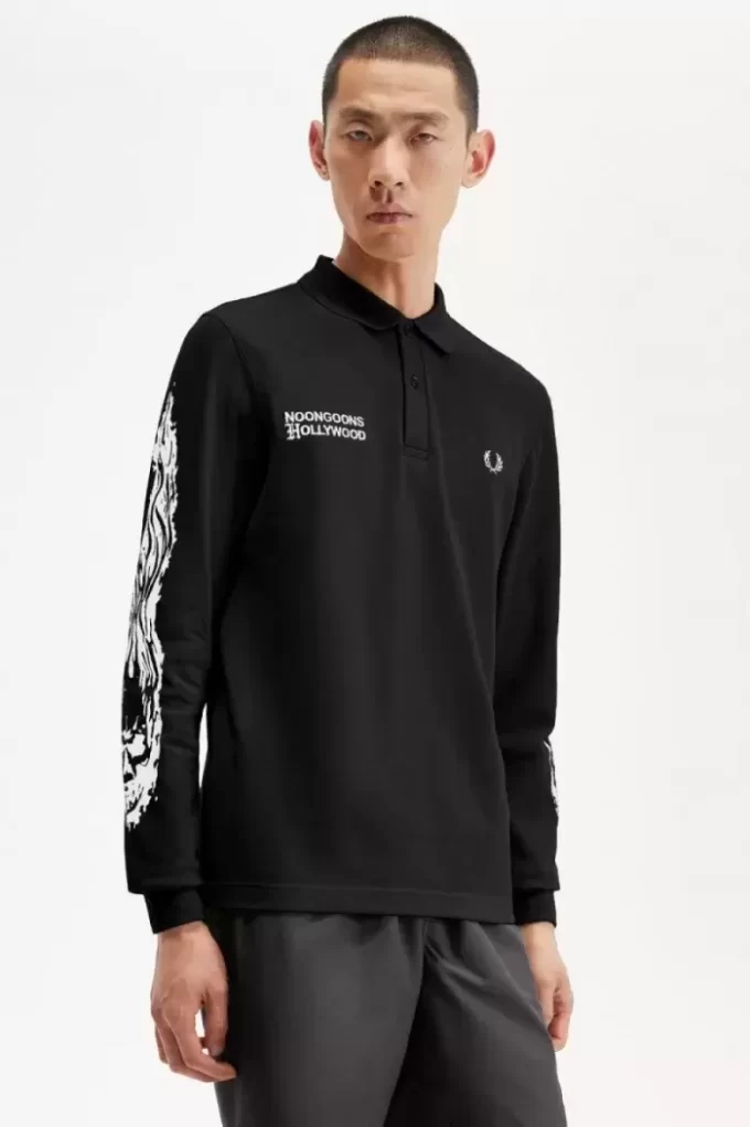 Noongoons Long Sleeve Graphic Men’s Polo Shirt