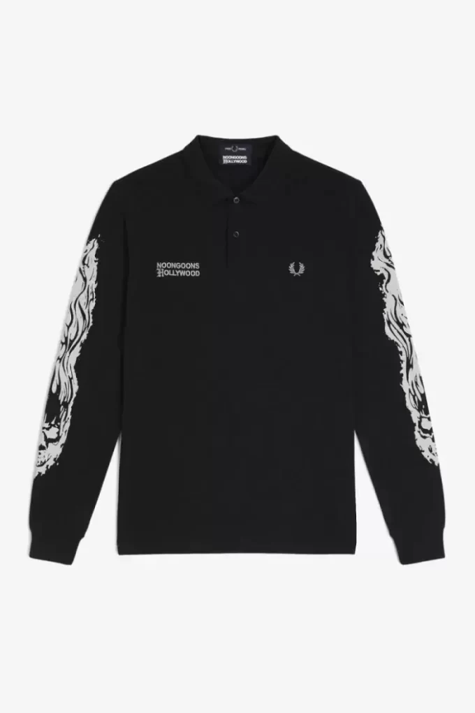 Noongoons Long Sleeve Graphic Men’s Polo Shirt