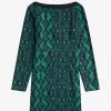 Off-the-Shoulder Snakeprint Women’s Dress