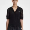 Open-Knit Button-Through Women’s Shirt
