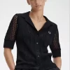 Open-Knit Button-Through Women’s Shirt