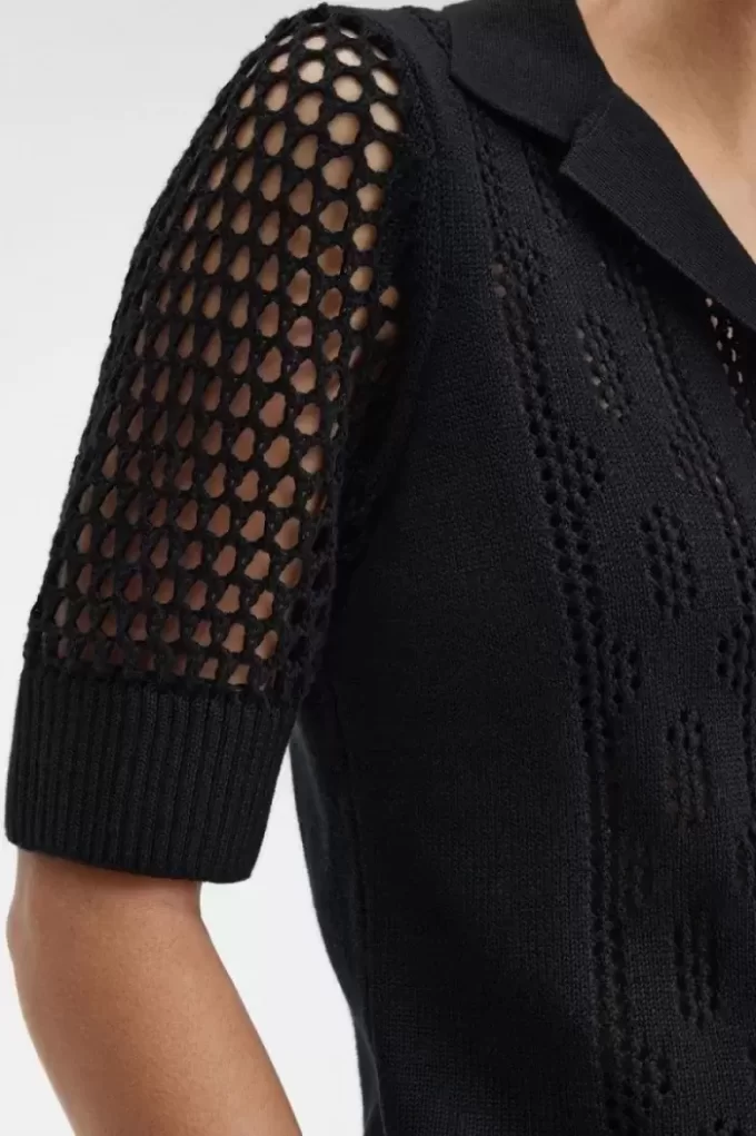 Open-Knit Button-Through Women’s Shirt