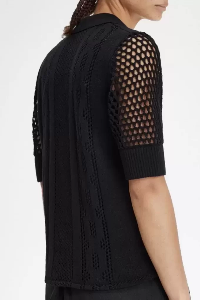 Open-Knit Button-Through Women’s Shirt