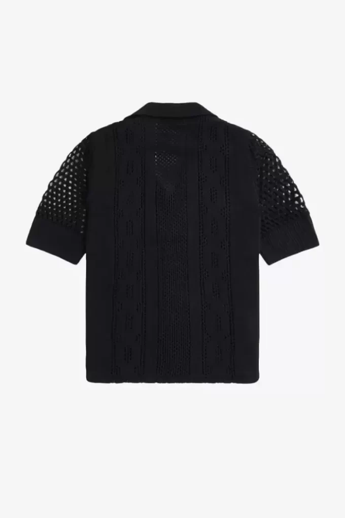 Open-Knit Button-Through Women’s Shirt