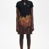 Palm Print Piqué Women’s Dress