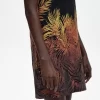 Palm Print Piqué Women’s Dress