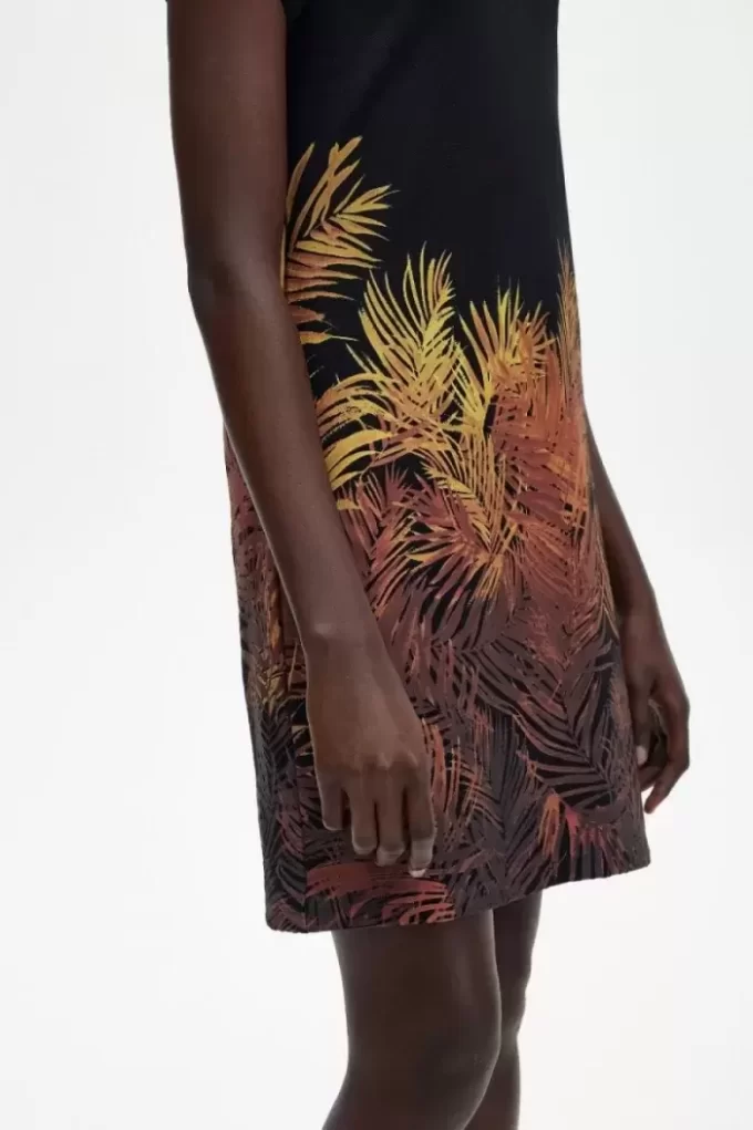 Palm Print Piqué Women’s Dress