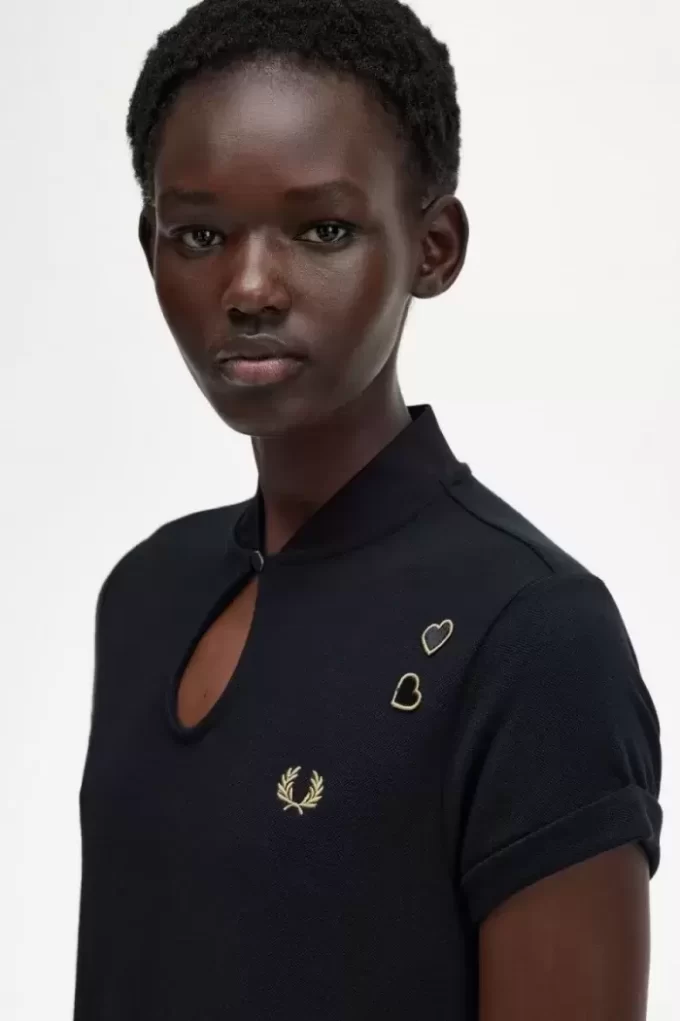 Palm Print Piqué Women’s Dress