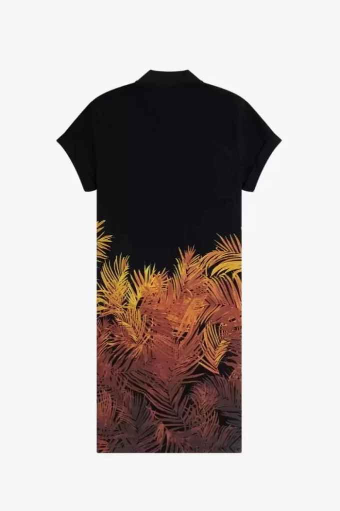 Palm Print Piqué Women’s Dress