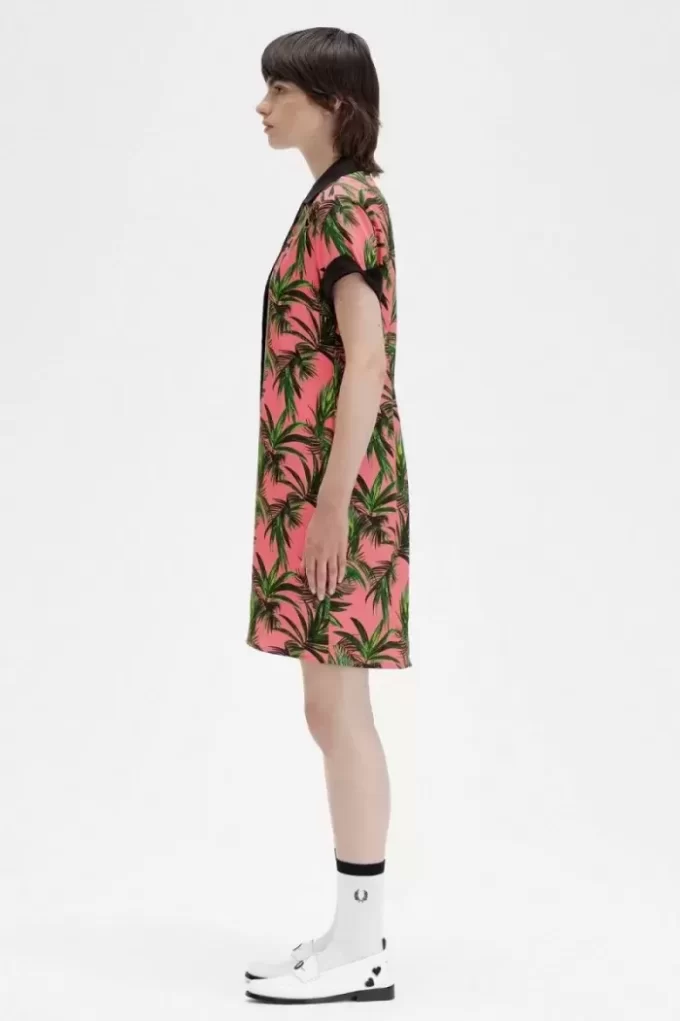 Palm Print Shirt Women’s Dress