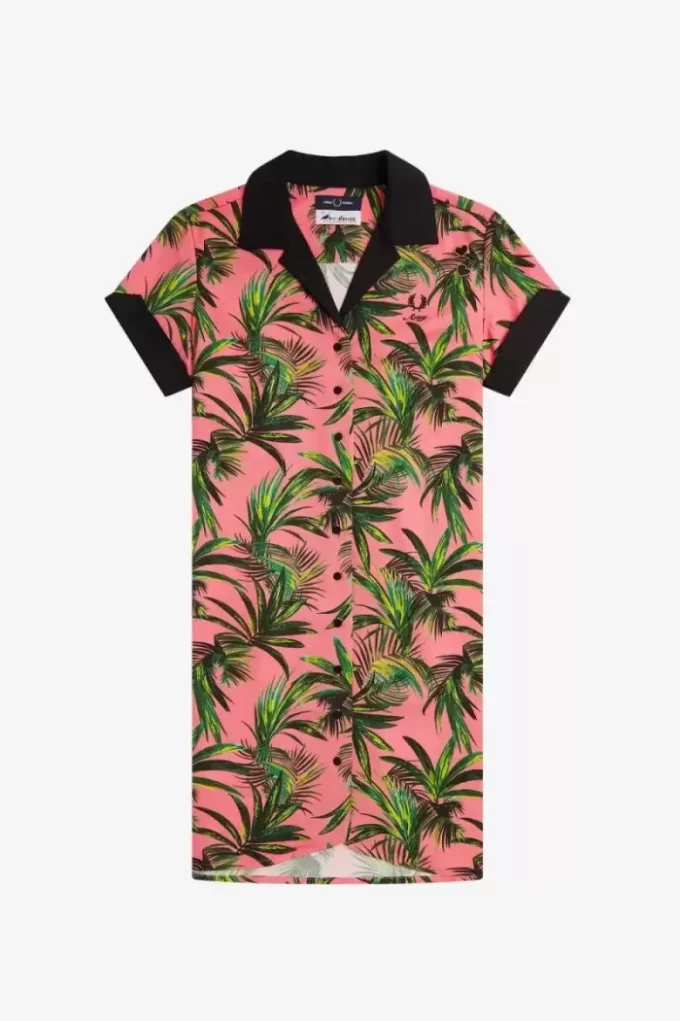 Palm Print Shirt Women’s Dress