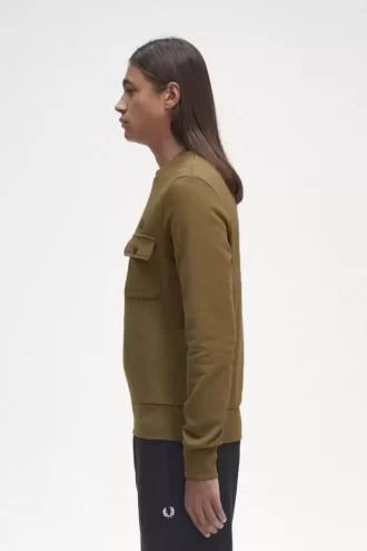 Pocket Detail Crew Neck Men’s Sweatshirts