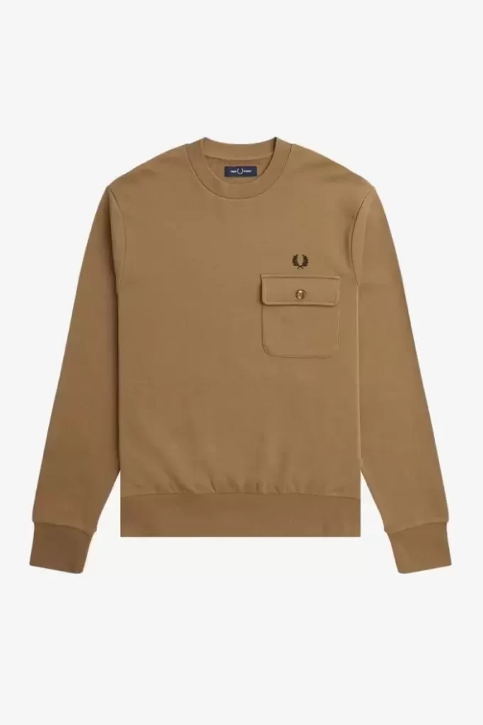 Pocket Detail Crew Neck Men’s Sweatshirts