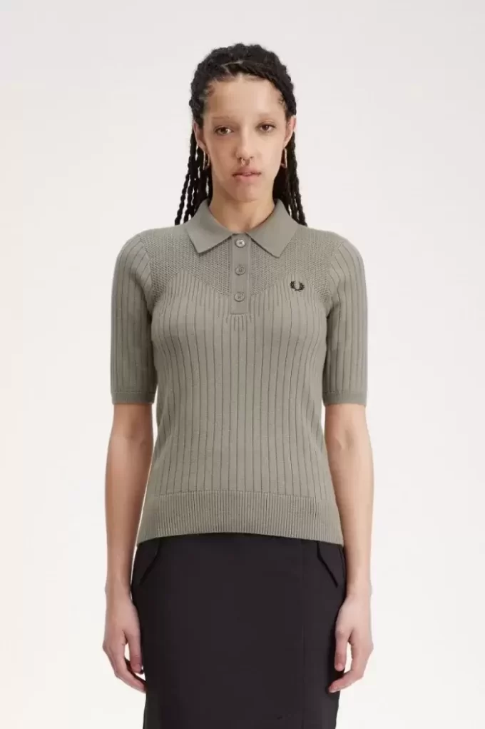 Pointelle Detail Knitted Women’s Shirt