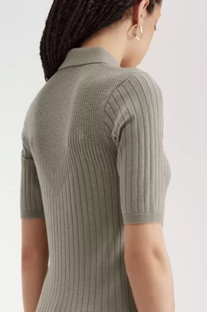 Pointelle Detail Knitted Women’s Shirt