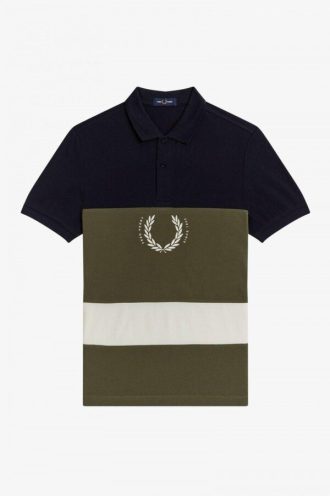 Printed Colour Block Polo Shirts