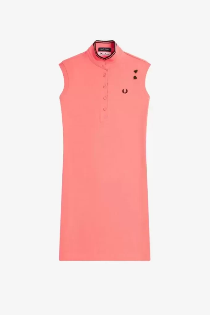 Printed Trim Piqué Women’s Dress