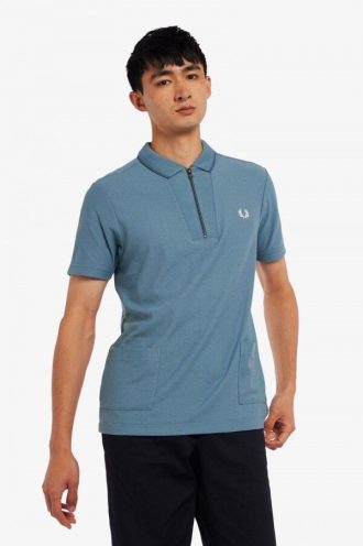 Rib Detail Neck Polo Shirts