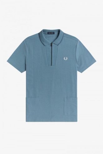 Rib Detail Neck Polo Shirts