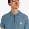 Rib Detail Neck Polo Shirts