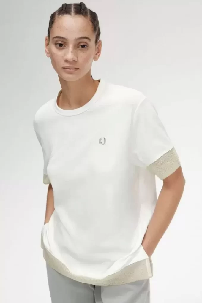 Sheer Trim Piqué Women’s T-Shirt