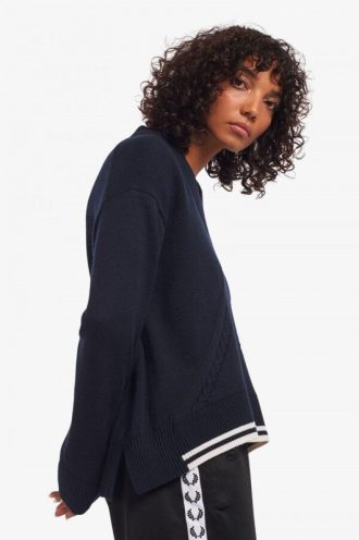 Split Hem Cable Knit Jumper Knitwear