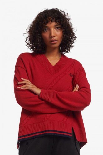 Split Hem Cable Knit Jumper Knitwear