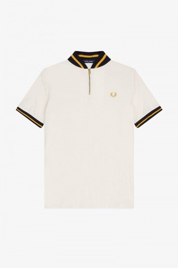 Striped Bomber Neck Polo Shirts Striped Bomber Neck Polo Shirts