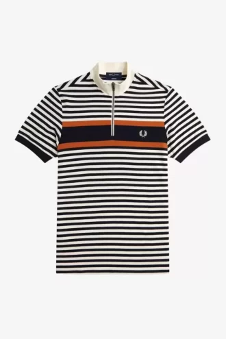 Striped Funnel Neck Men’s Shirt