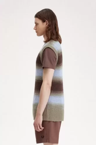 Striped Open Knit Men’s Tanks