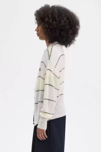 Striped Open Knit Women’s Cardigan