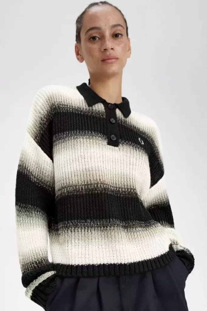 Striped Open-Knit Women’s Shirt