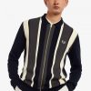 Striped Zip-Through Cardigan Knitwear