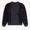 Tartan Panel Cable Knit Jumper Knitwear