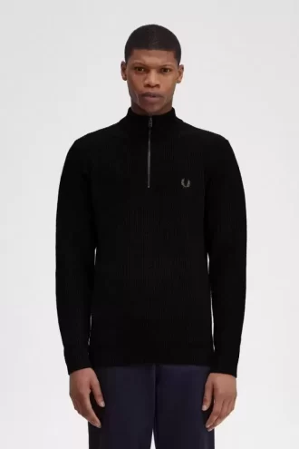 Textured Half Zip Men’s Jumper