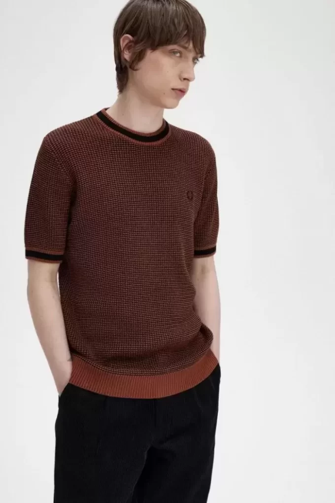 Textured Knitted Men’s T-Shirt
