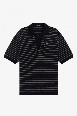 Textured Stripe Knitted Shirts