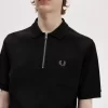 Textured Zip Neck Men’s Polo Shirt