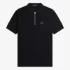 Textured Zip Neck Men’s Polo Shirt