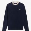 Tramline Tipped Long Sleeve Top Sweatshirts