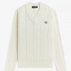 V-Neck Cable Knit Jumper Knitwear V-Neck Cable Knit Jumper Knitwear