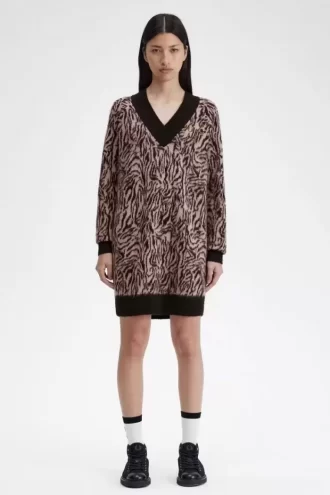 Zebra Knitted Women’s Dress