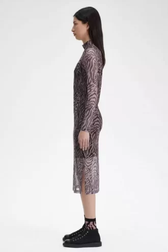 Zebra Print Mesh Women’s Dress