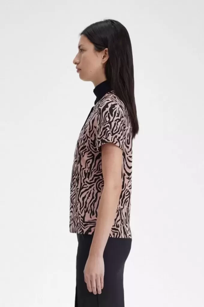Zebra Print Women’s Polo Shirt