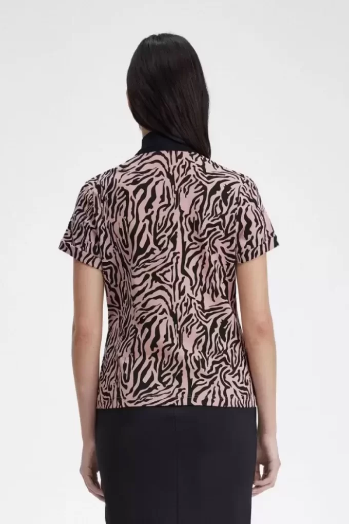 Zebra Print Women’s Polo Shirt