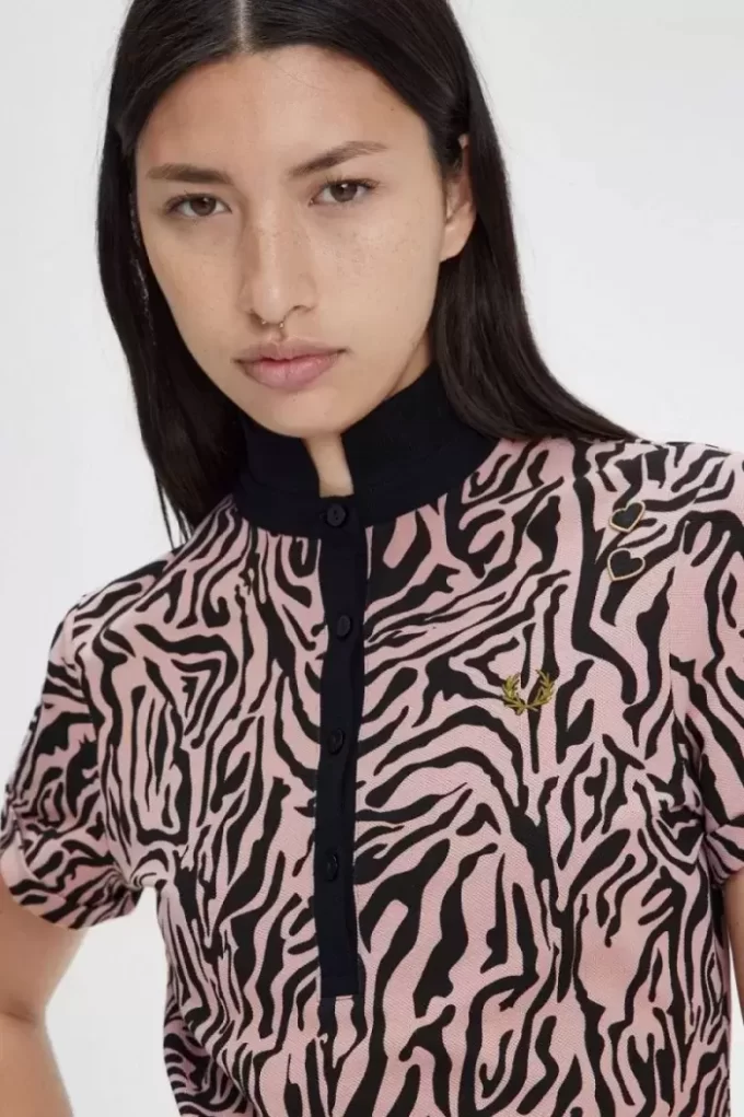 Zebra Print Women’s Polo Shirt
