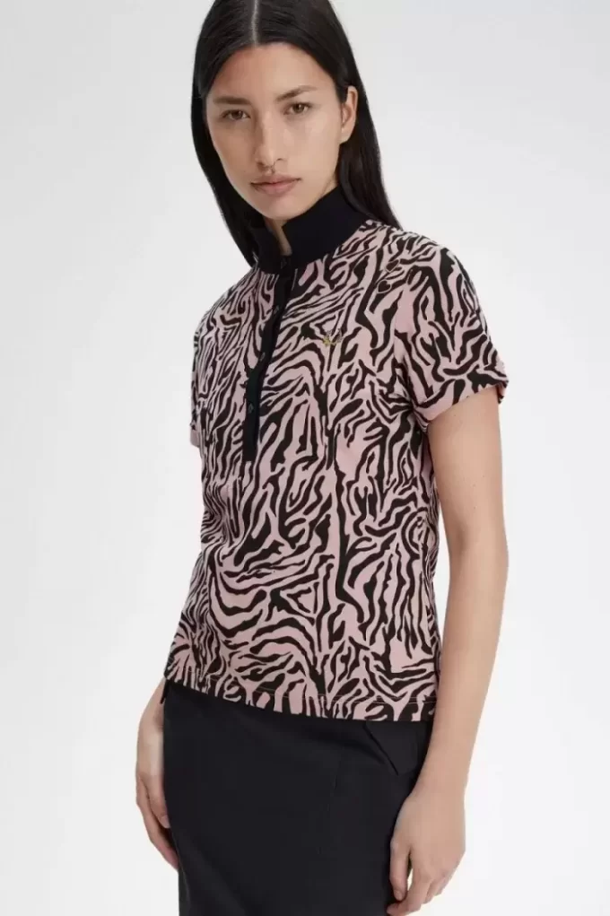 Zebra Print Women’s Polo Shirt